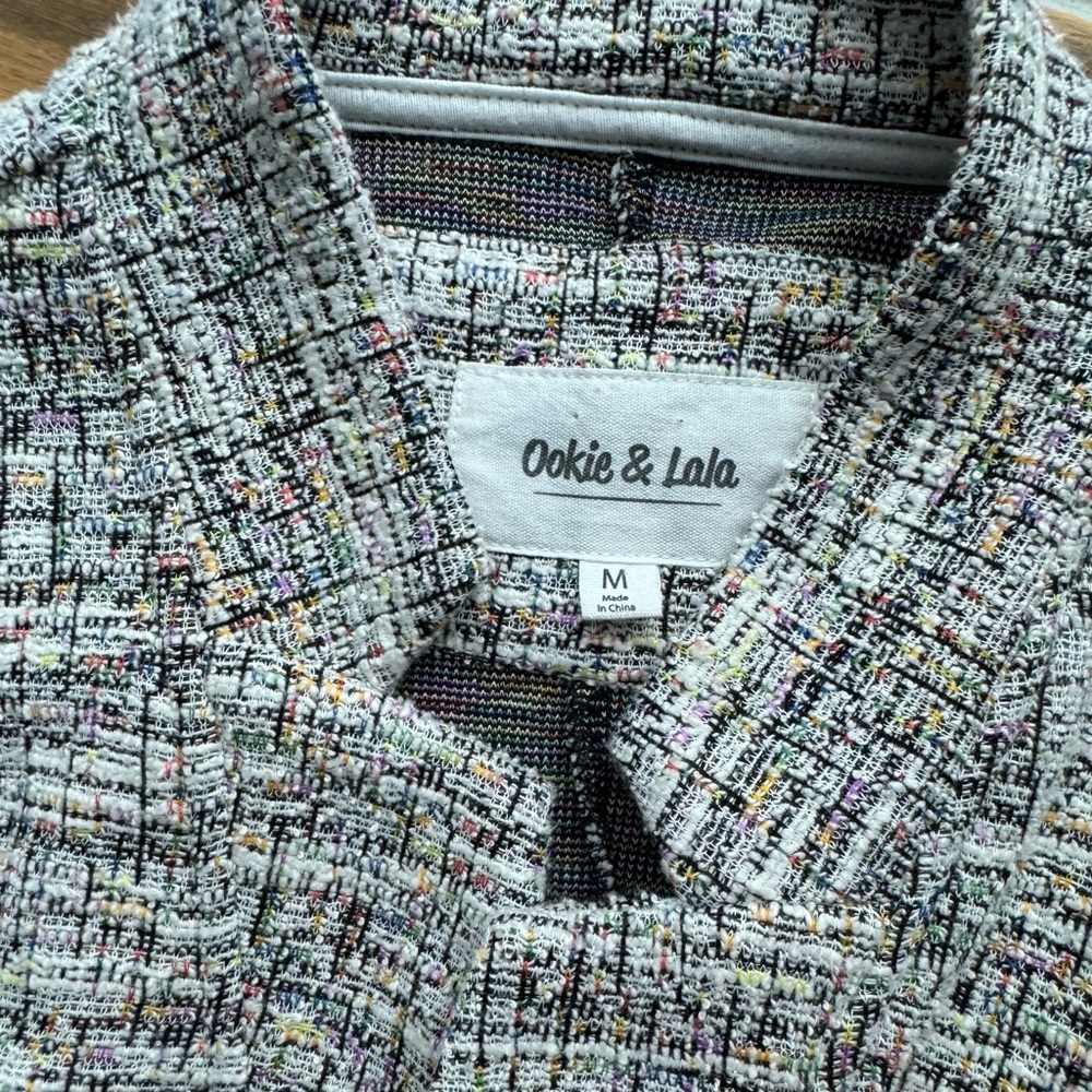 OOKIE & LALA Women’s Tweed Blazer Medium - Picture 3 of 6